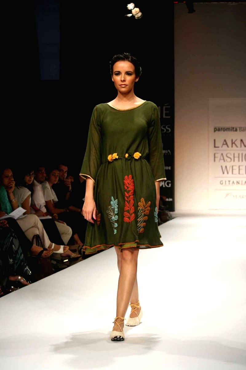 A model walks the runway at the Paromita Banerjee show at Lakme Fashion Week Spring/Summer 2010.