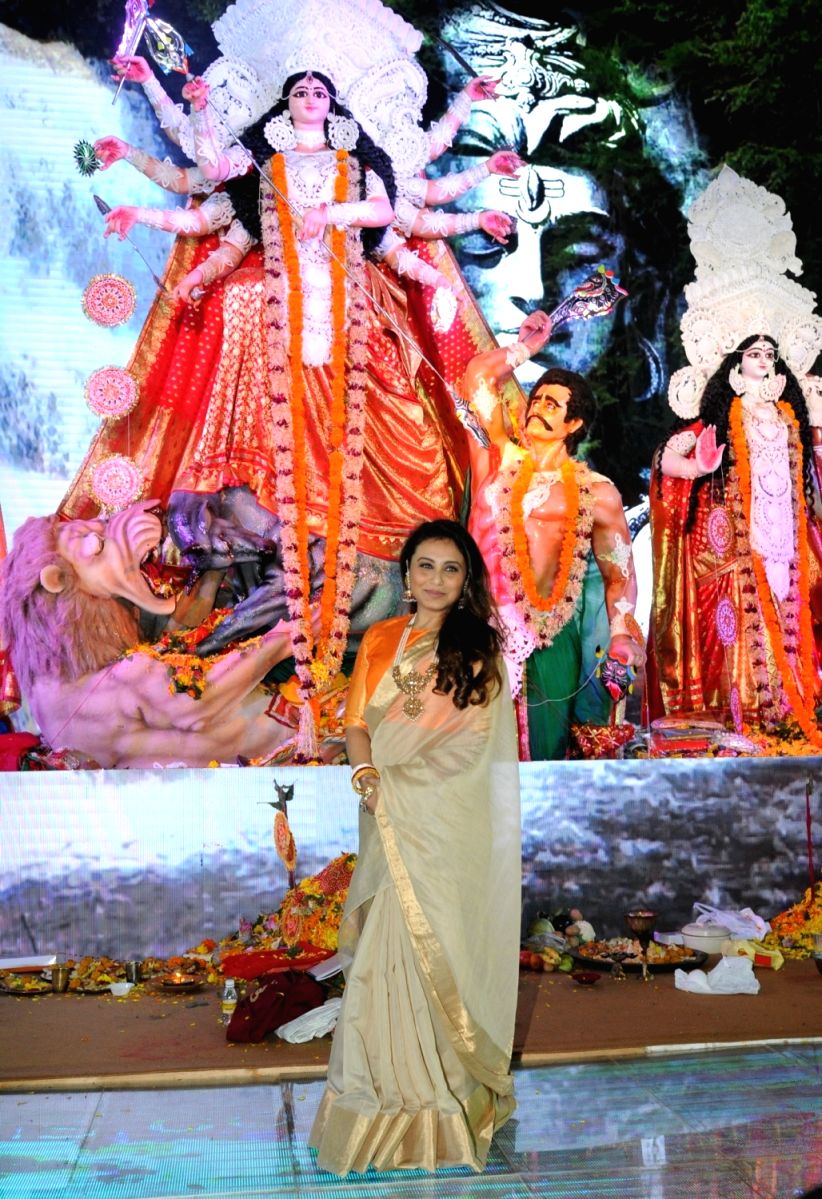 Rani Mukherjee at the puja celebrations