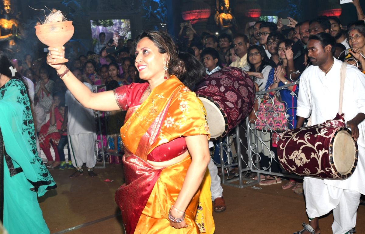 Actress Shomu Mitra at Maha Navami