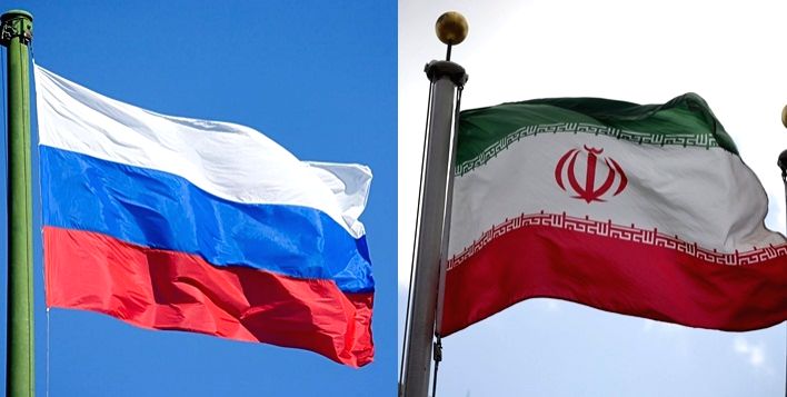 Russia, Iran flag.
