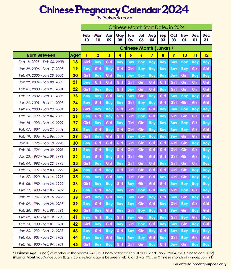 Chinese birth calendar 2024